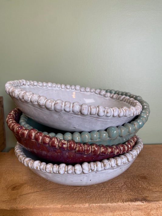 Hand-Thrown Ceramic Pasta Bowl (Bobble Edition)