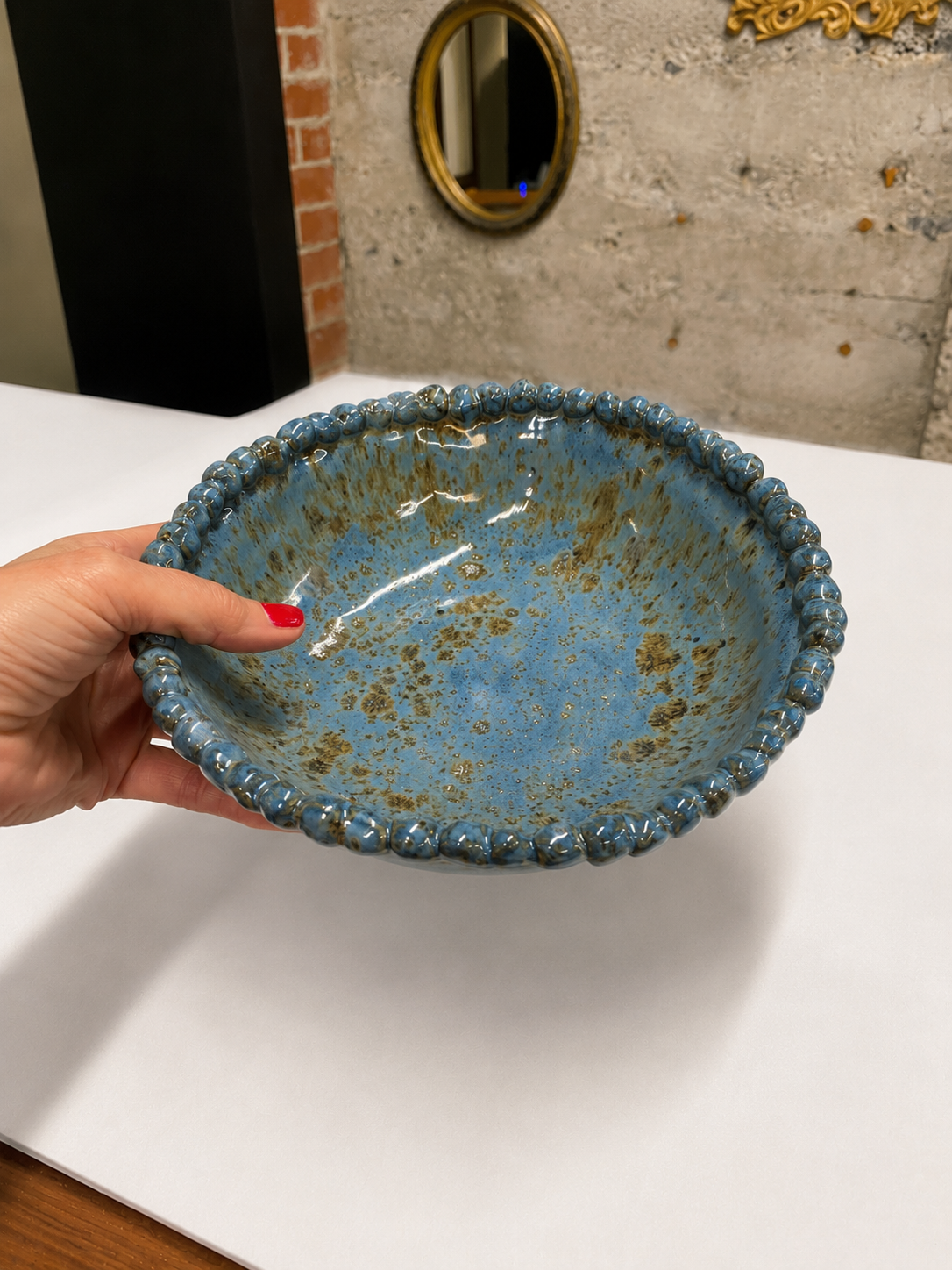 Hand-Thrown Ceramic Pasta Bowl (Bobble Edition)